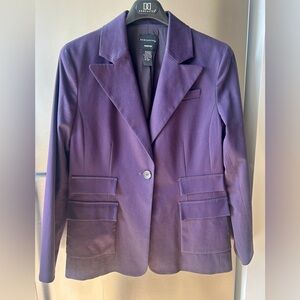 Doncaster Collection Plum Structured Blazer Size 16 Designer Jacket